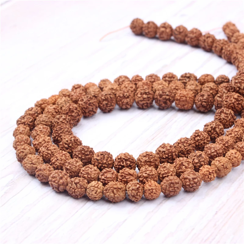 

Natural Rudraksha Seed Beads For Men Bracelet DIY Making Accessories Women Classic Anti-stress Hand String Yoga Sport