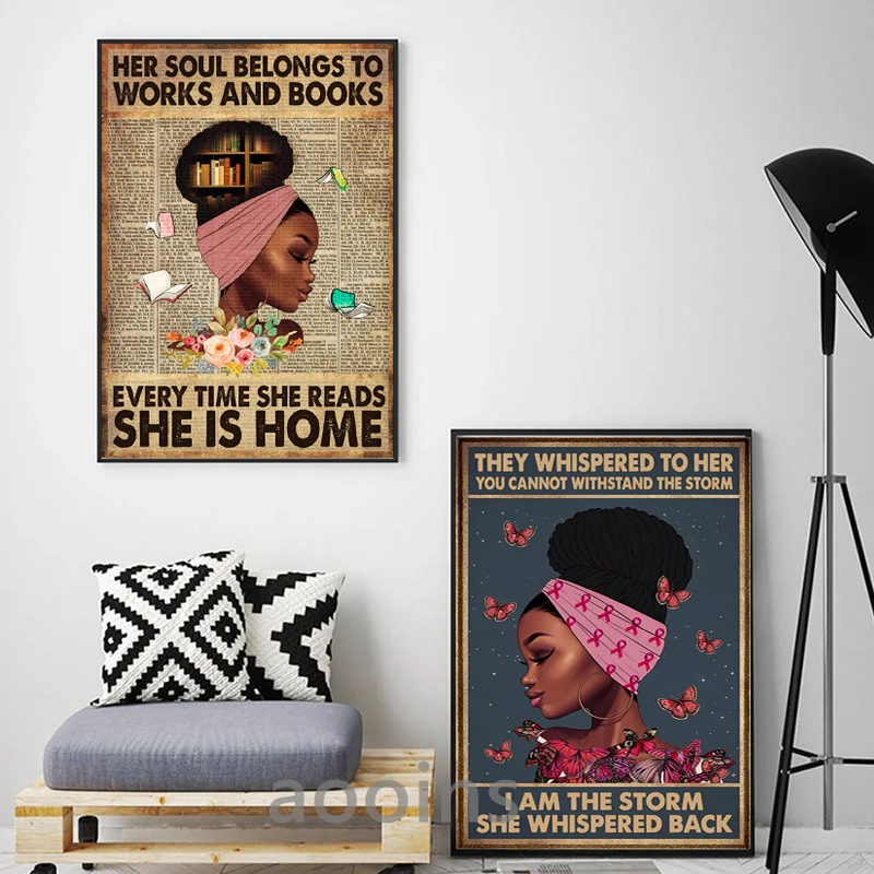 Черная девушка умственное здоровье плакат будьте добры к вашему разуму