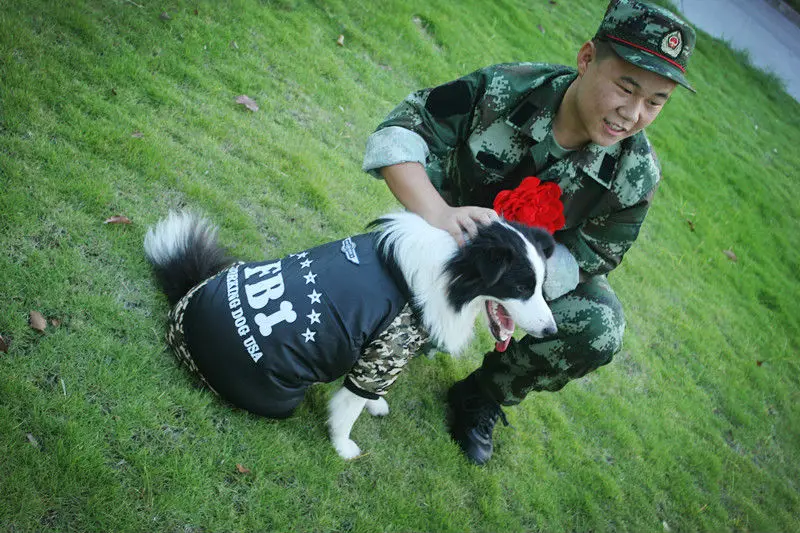 E8 зимний теплый комбинезон для больших собак хлопковая одежда камуфляжный