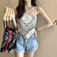 new womens underwear fashion printed ice silk top new vintage tank up in summer sexy female suspender top sexy lingerie