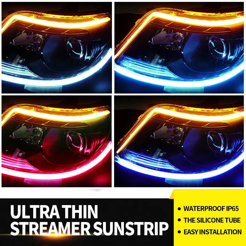 Дневные ходовые огни 2 шт. гибкие ультратонкие водонепроницаемые