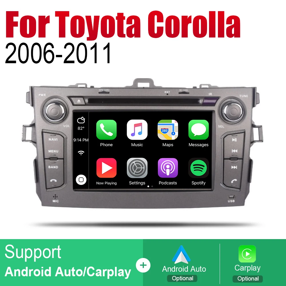 Автомагнитола 2DIN для Toyota Corolla 2006-2011 с GPS-навигацией и DVD-плеером | Автомобили