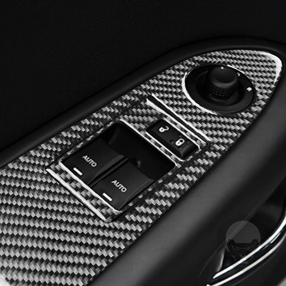 

Genuine Carbon Fiber Window Lift Switch Button Trim Car Styling for Dodge Challenger 08-14 LHD Interior Accessories Promotion