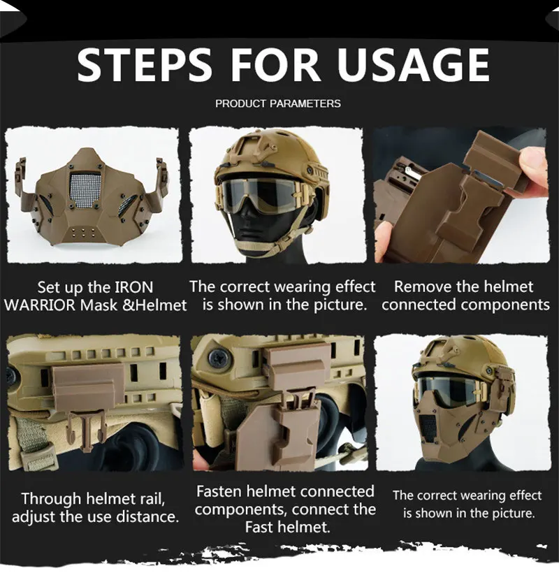 FX многофункциональная тактическая маска с металлической сеткой быстрым шлемом и