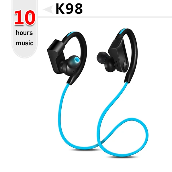 K98 Bluetooth наушники беспроводные наушники bluetooth Спортивная гарнитура стерео бас наушники с микрофоном для телефона - Цвет: K98-Blue-10Hour