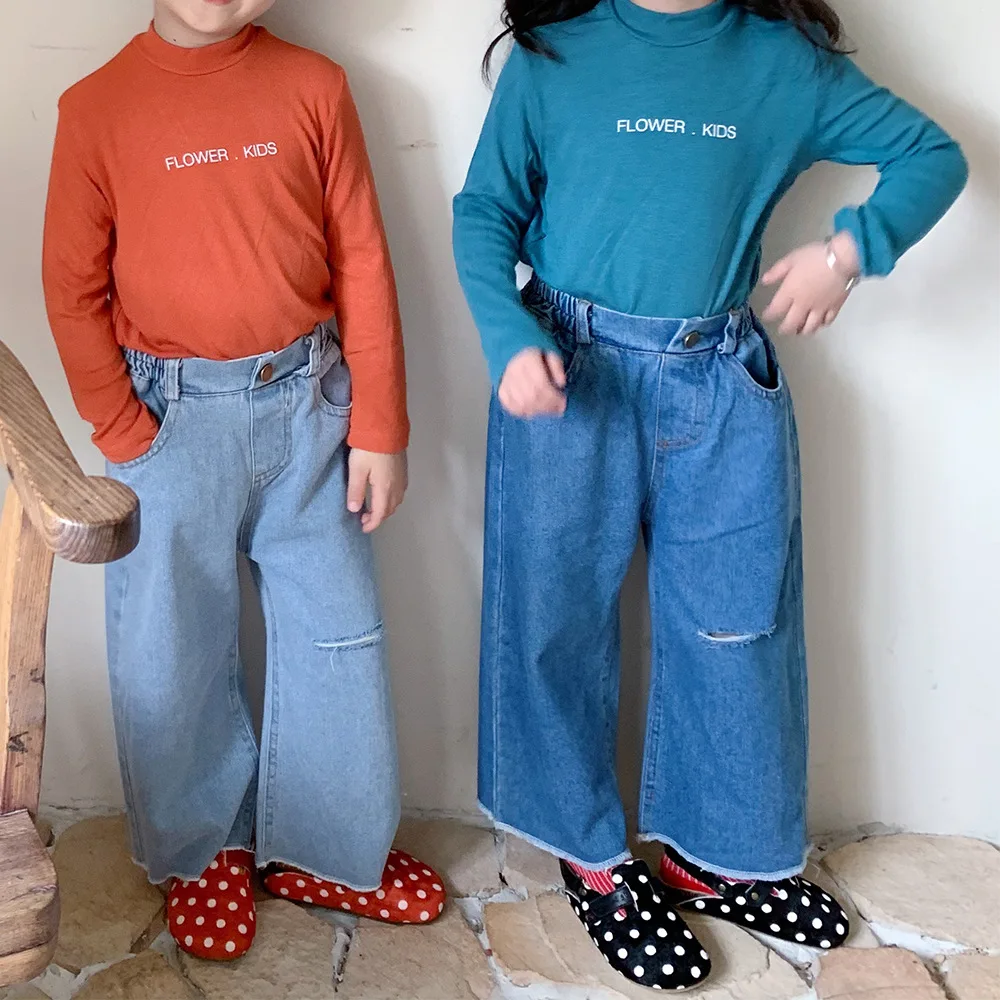 

Children's Ripped Jeans Autumn 2012 New Korean Style Children Baby Casual Pants Children's Clothing Autumn Baggy Pants