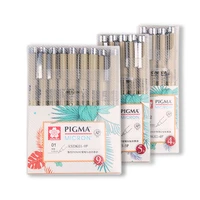 sakura fine liner penbursh set art supplies sketching manga pen set 0 25mm 3mm office school supplies