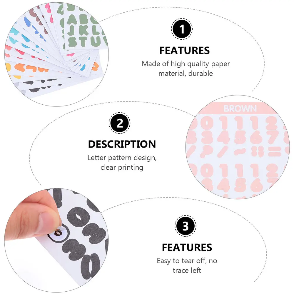 

8 Sheets of Adorable Scrapbooking Stickers Decorative Decals Chic Letter Stickers