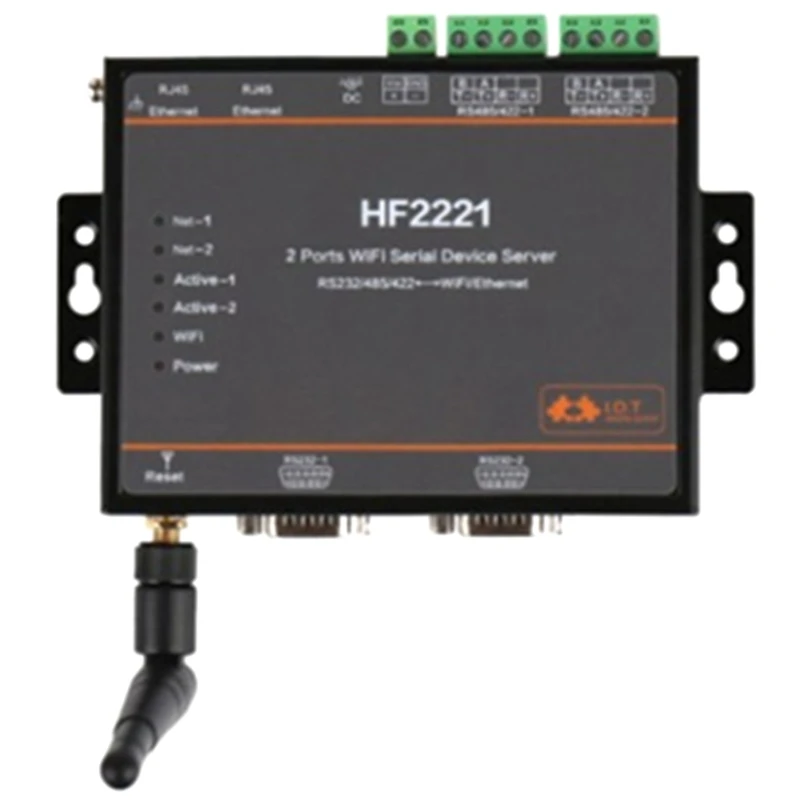 HF2221 2 порта Wifi Серийный Сервер устройств RS232/RS422/RS485 для Ethernet / Wi-Fi F22500 (штепсельная