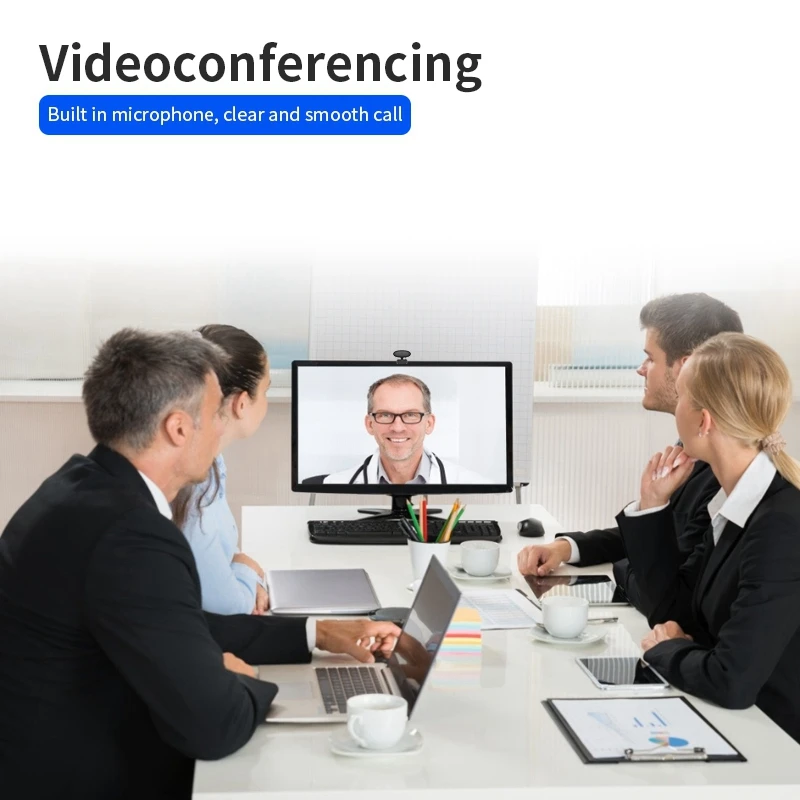 

U02 1080P Full HD Webcam, USB2.0 Built-in Microphone Call Camera 360 degree Clip Base Autofocus Conference Camera