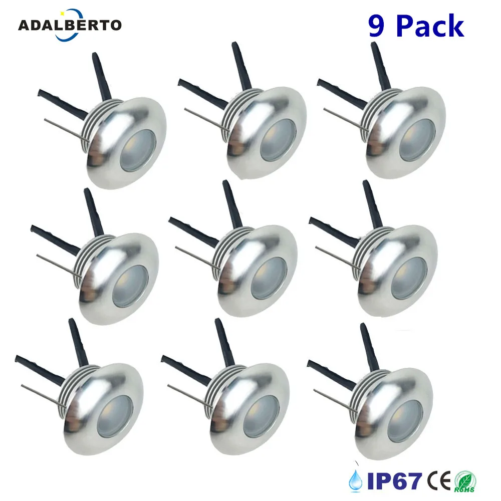 

1W LED Deck Light IP67 Waterproof Stainless Steel Recessed Stair Underground Bulb Lamp LED Floor Lights Wall spotlight DC12V