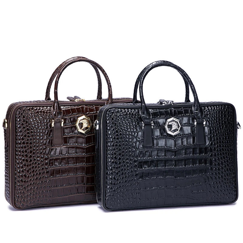 

Alligator Men's Briefcases Men's Bags Genuine Leather Lawyer/office Bag For Men Laptop Bag Leather Briefcases Bag For Documents