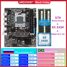 MACHINIST X79 Motherboard LGA 1356 Set Kit With Xeon E5 2420 CPU Processor 8GB(2*4GB)DDR3 ECC RAM Memory M.2 NVME X79-V304