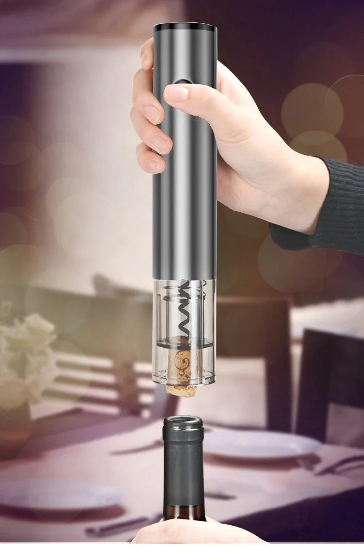 

Electric Wine Bottle Opener, Automatic Corkscrew Remover, Wine Puller with Lockable Foil Cutter, Stainless Steel