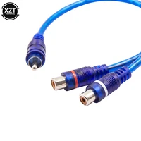 1pc car mp3 audio cable rca 1 male to 2 female y splitter cable adapter audio signal connector for car aux amplifier