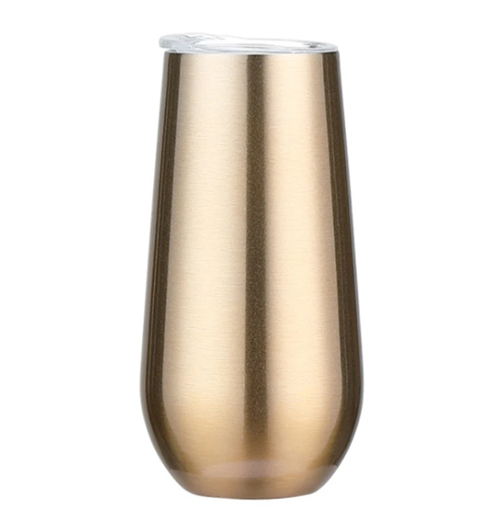 10-200pcs6oz Wine Beer Tumbler Champagne Glass Stemless Stainless Steel Thermos Insulated Mug Christmas Cup Party Gift | Дом и сад