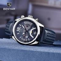 benyar 2021 new mens watches top brand luxury quartz watch for men multi function chronograph sport waterproof relogio masculino