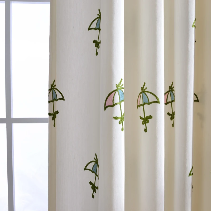 Детские шторы для комнаты спальни свежий Зонт с вышивкой Мультяшные готовые