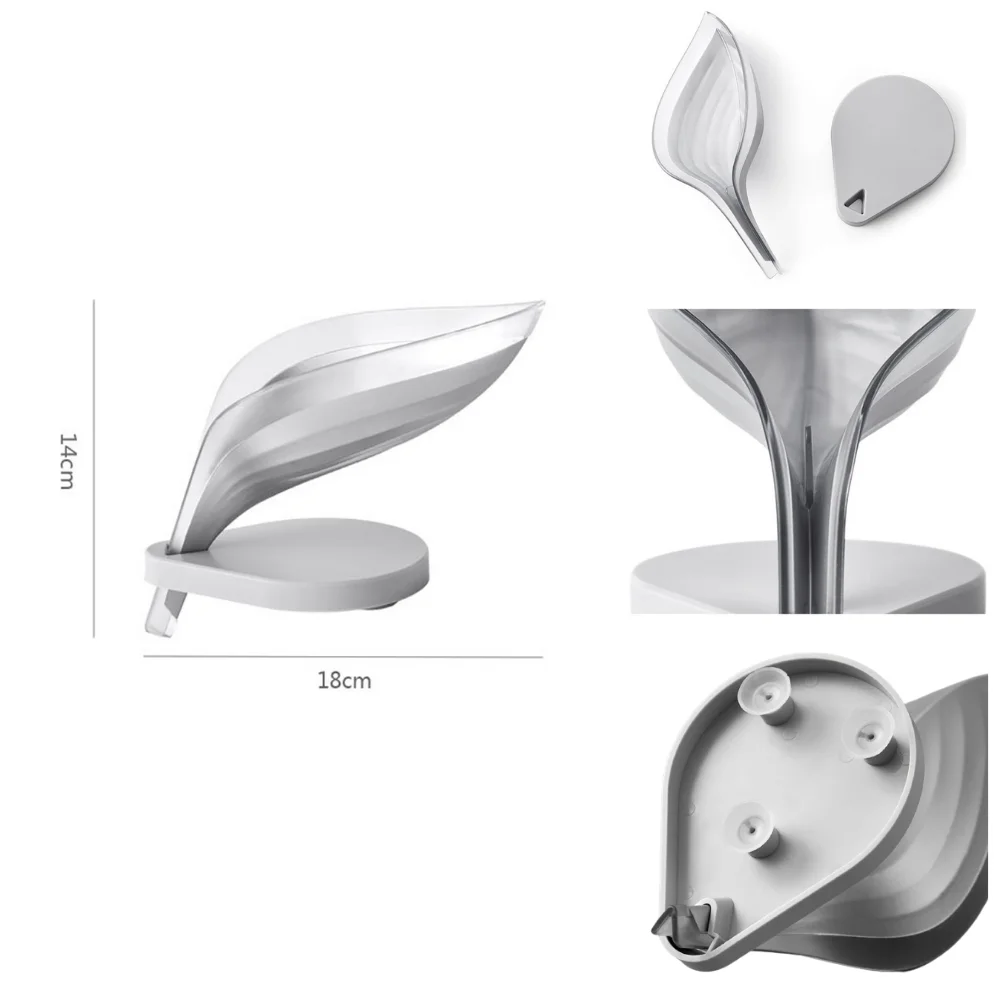 Мыльница ADOREHOUSE в виде листьев дренаж для мыла органайзер хранения присоска