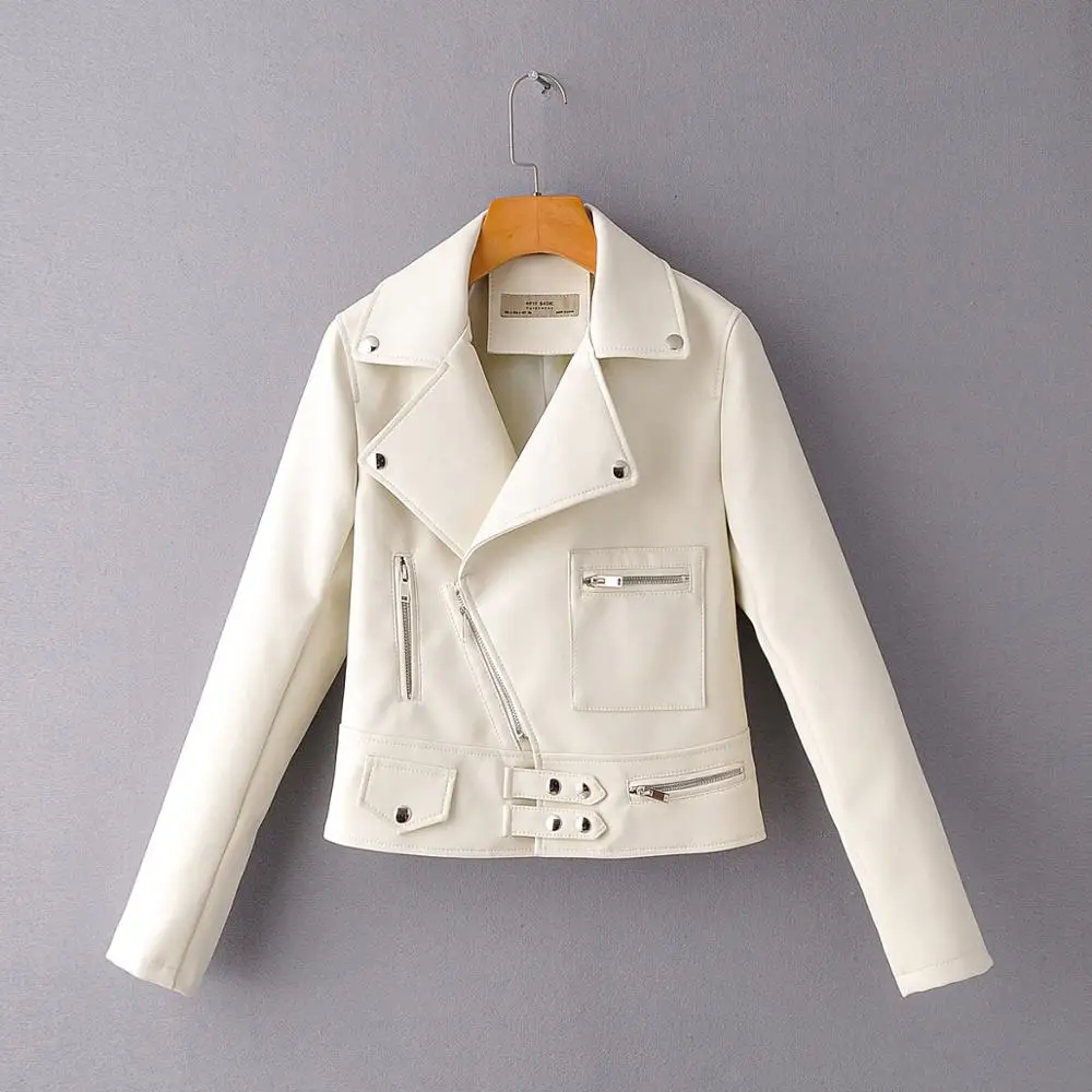 New Arrival 2020 brand Winter Autumn Motorcycle leather jackets pink jacket women coat slim PU Leather | Женская одежда