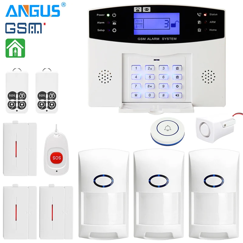Alex Google Compatible Tuya Smart Alarm System with 110db Siren GSM Wifi PSTN 433mhz Wireless Home Burglar Security Alarms Kit C