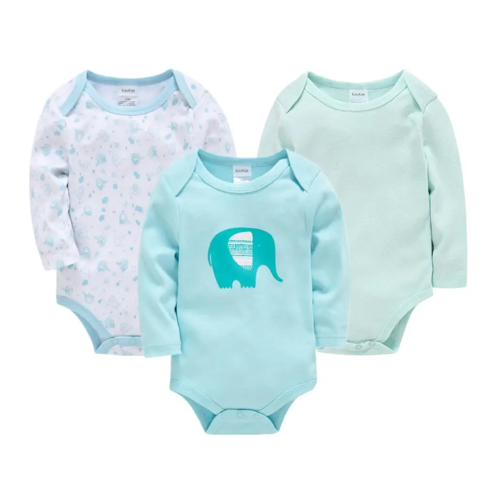 3 шт. детское хлопковое боди с длинным рукавом | Детская одежда и обувь