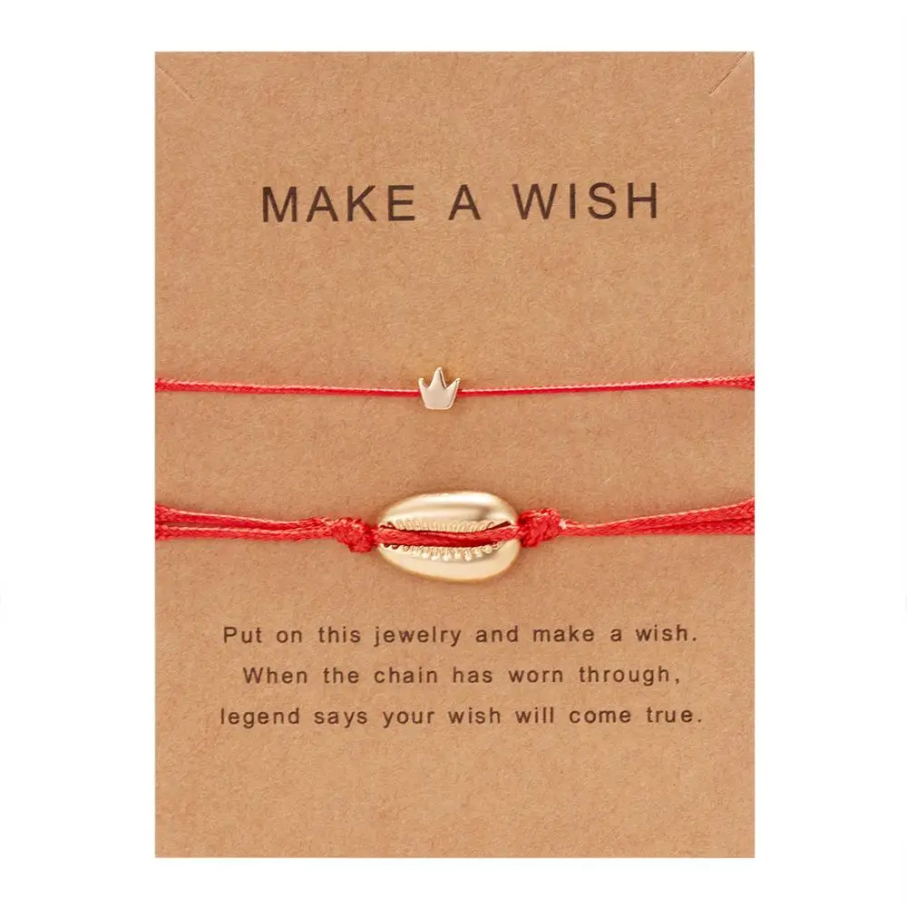 Подарочный женский и мужской браслет в виде короны золотого цвета регулируемые