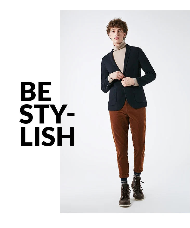 Выбранный мужской шерстяной сплошной цвет Slim-Fit Блейзер Бизнес случайный патч карман одежда S | 418408507