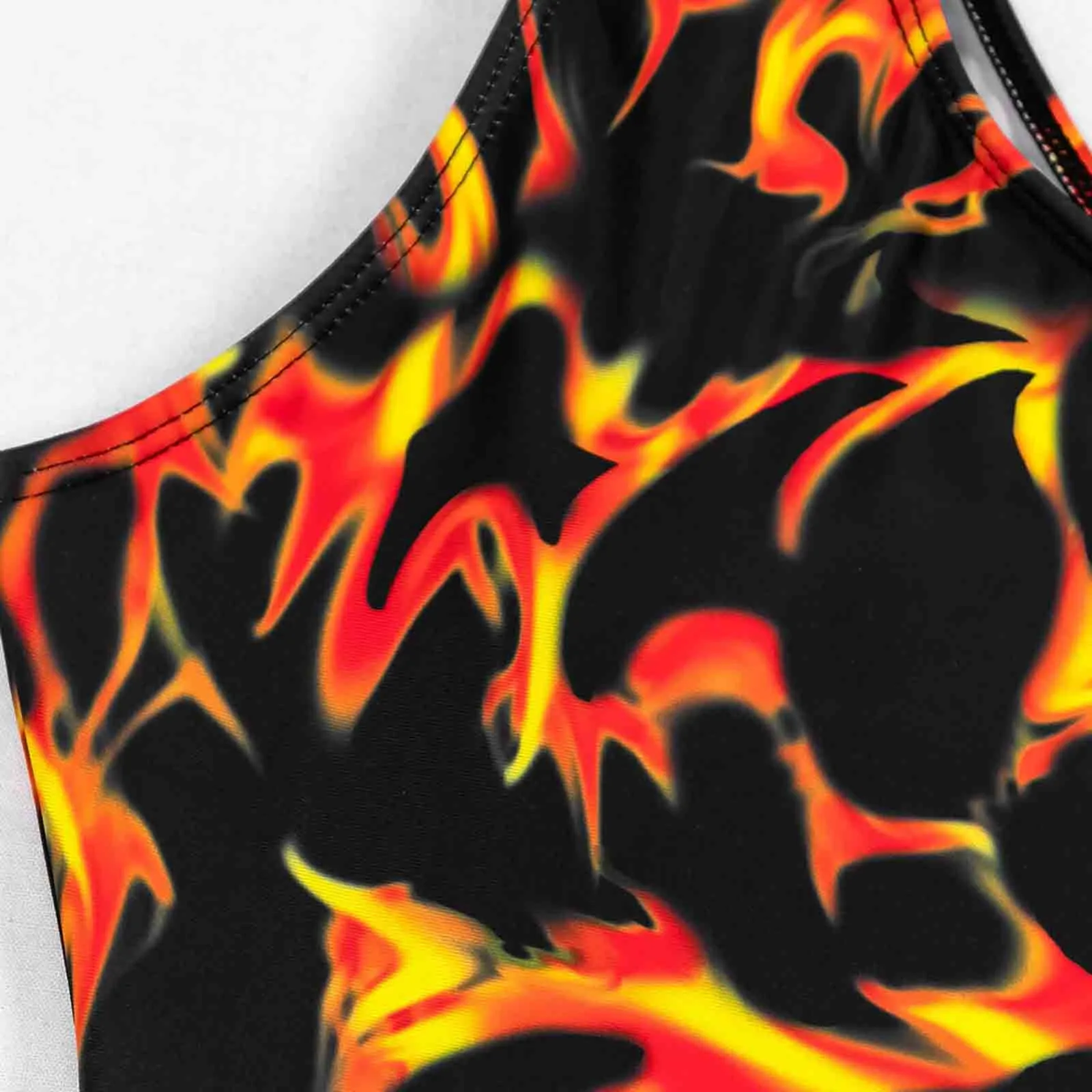 

Sexy Fire Floral Print Bikinis Micro Bikini Set Push Up Biquini One-piece Swimwear Women Mini Swimsuit Female Bathing Suit 2021