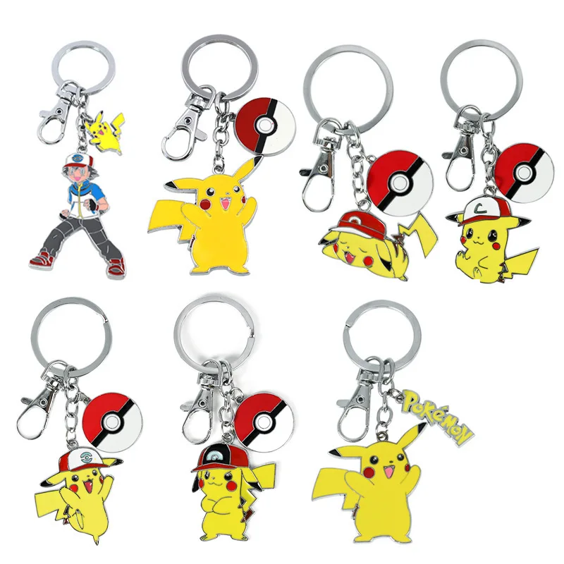 Японский мультфильм брелок Карманный Монстр покебол PIKACHU Мода Забавный милый porte cle металлические аксессуары для украшений chaviro Llaveros