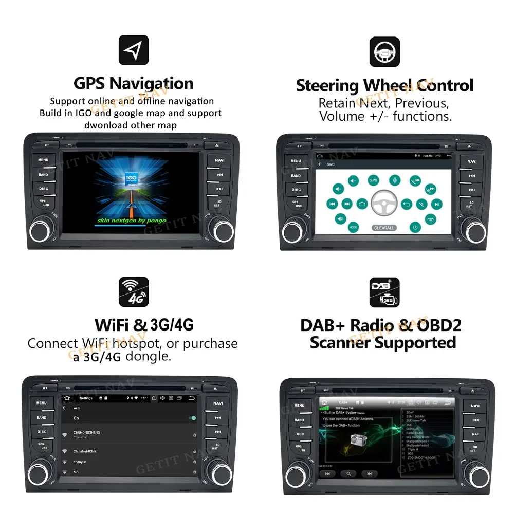 Автомагнитола 2 din с dvd и gps навигацией мультимедийная стерео система на Android 10 для