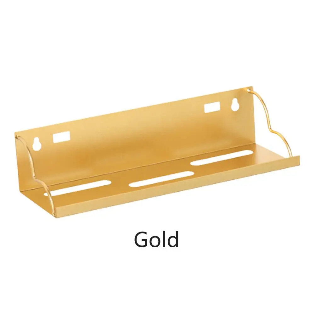 Gold Современная железная настенная полка, настенный стеллаж для хранения, органайзер для кухни, спальни, домашнего декора, детской комнаты, сделай сам, настенный декоративный держатель - Цвет: Gold