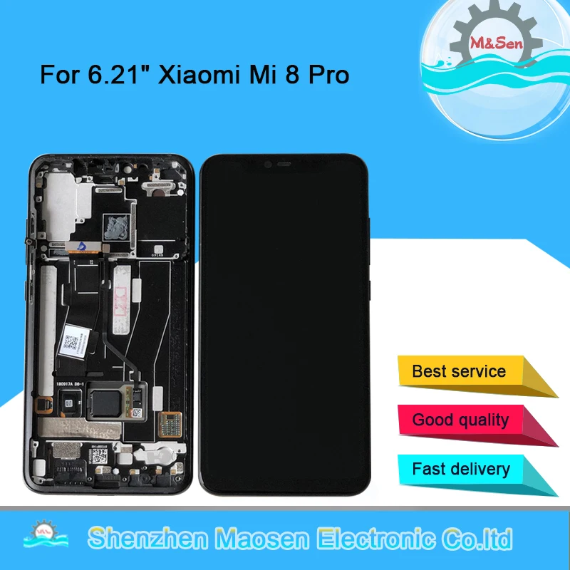 M& Sen ЖК-рамка для Xiao mi 8 Pro mi 8 Pro Встроенный экран отпечатков пальцев AMOLED ЖК-дисплей рамка+ сенсорный экран дигитайзер