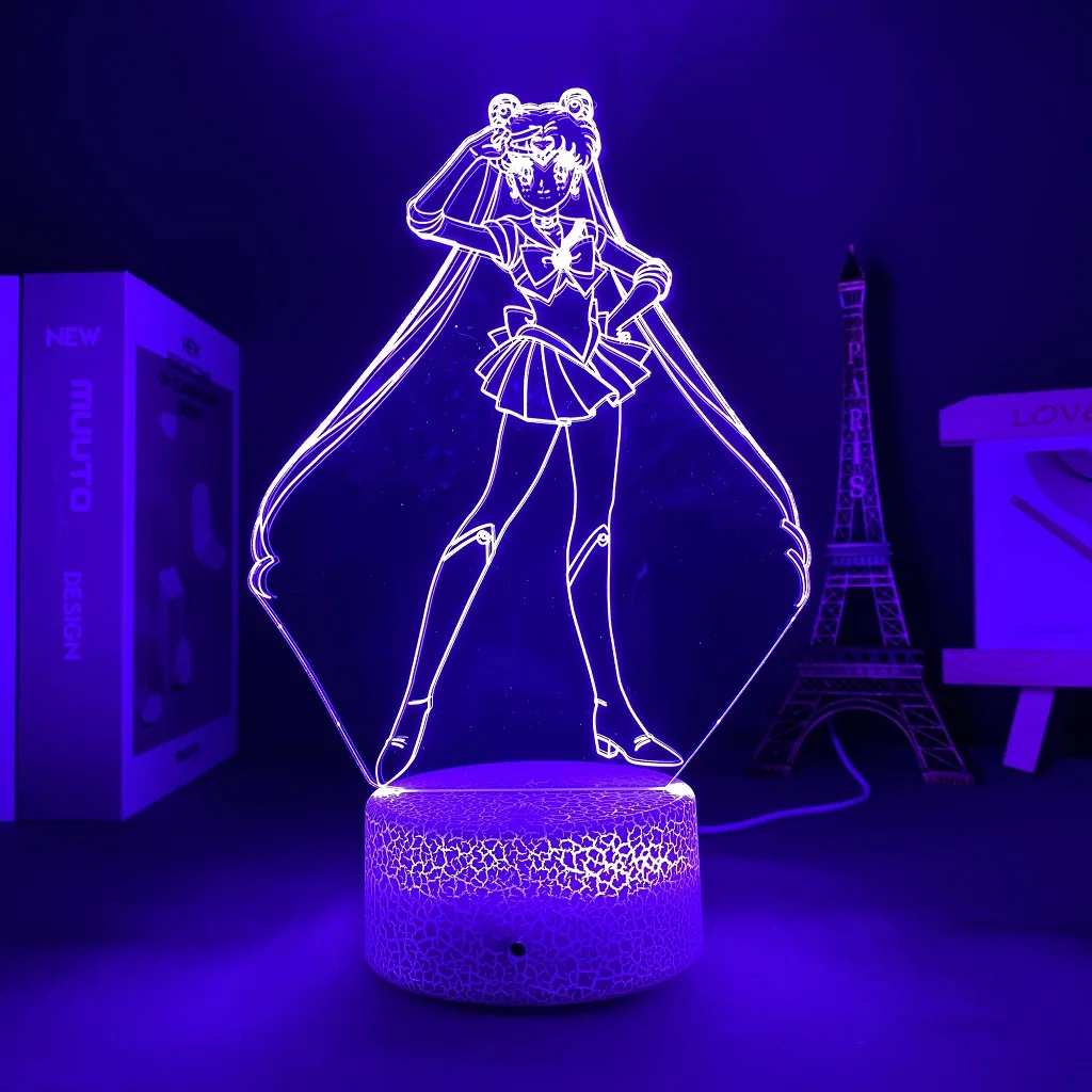 

Sailor Moon Manga Sailormoon For Home Anime Led Night Light Gift To Firend Bedroom Decor Children's Room USB Wall Lamps