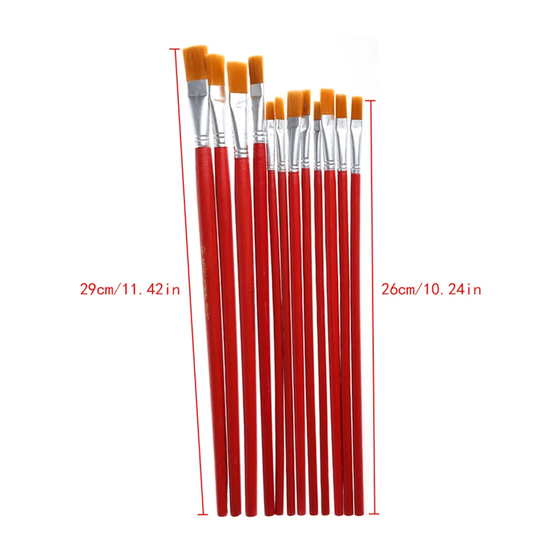 

12Pcs Artist Paint Brush Set Nylon Hair Watercolor Acrylic Oil Painting Drawing 203B