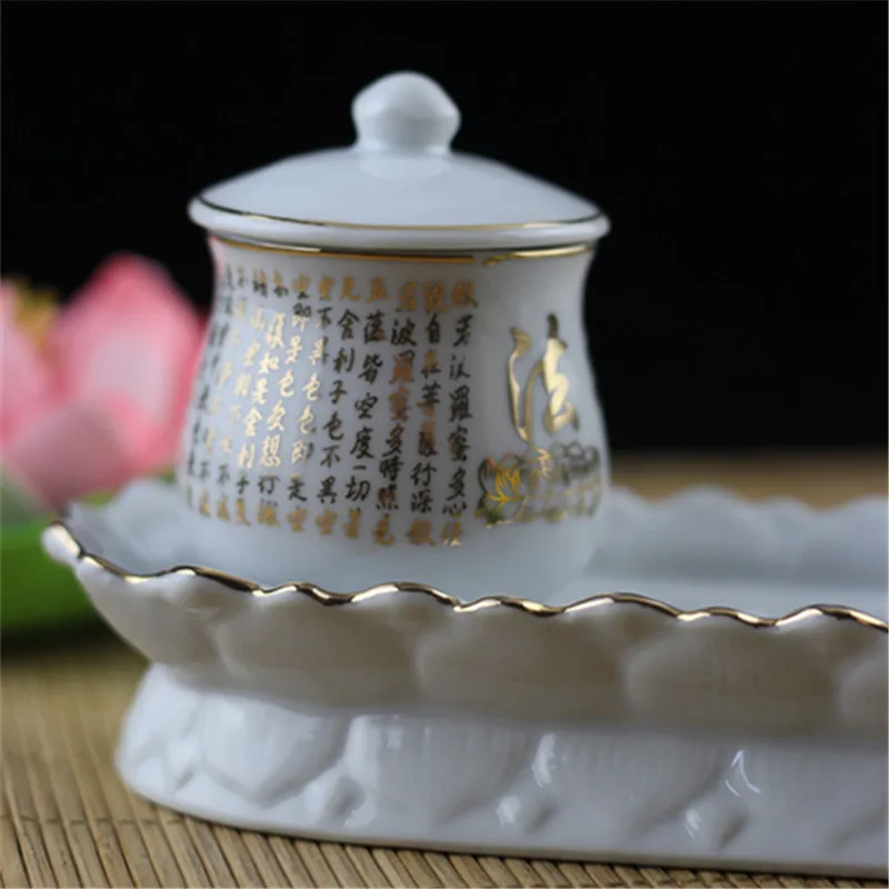 Буддийские принадлежности чашки для подачи воды наборы из трех частей керамика