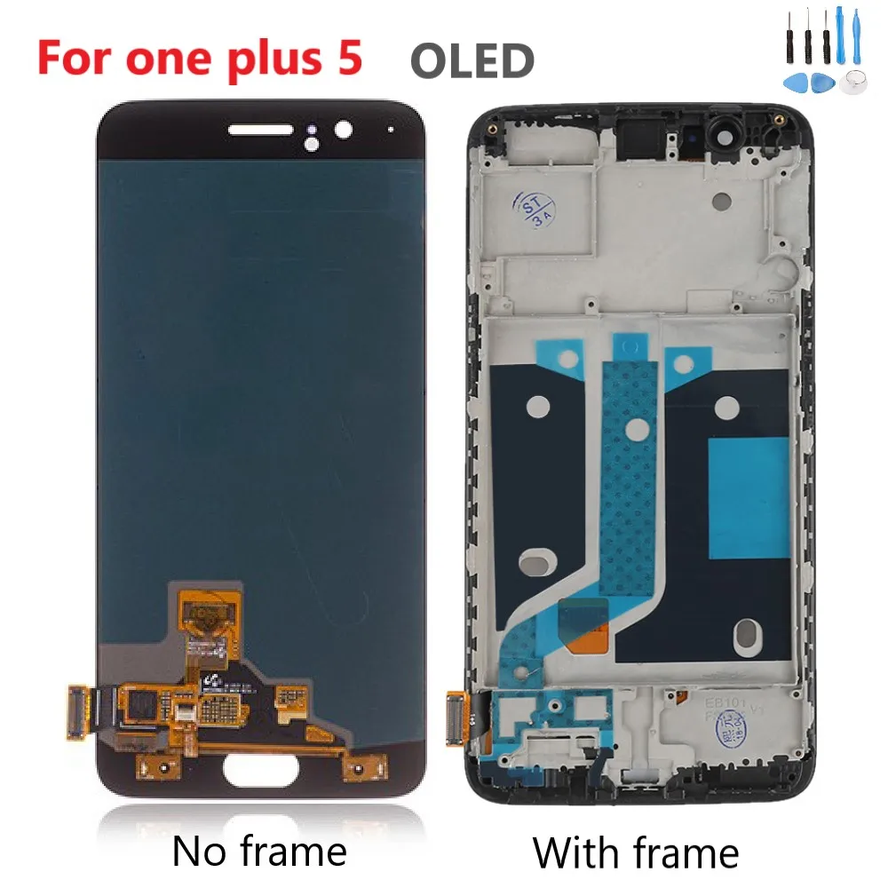 ЖК-дисплей OLED для Oneplus 5 A5000 черный и белый сенсорный экран с дигитайзером OnePlus