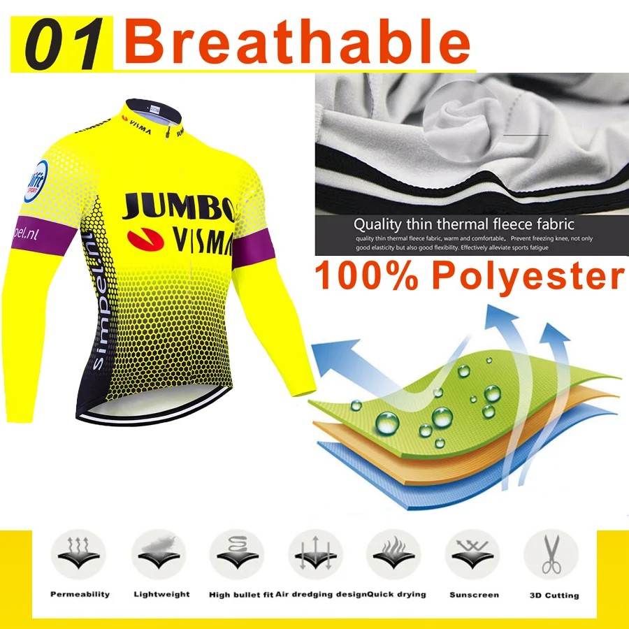Ciclismo Джерси Equipo de ciclismo Traje de ciclismo Conjunto de bicicleta Jersey de lana catida de manga larga