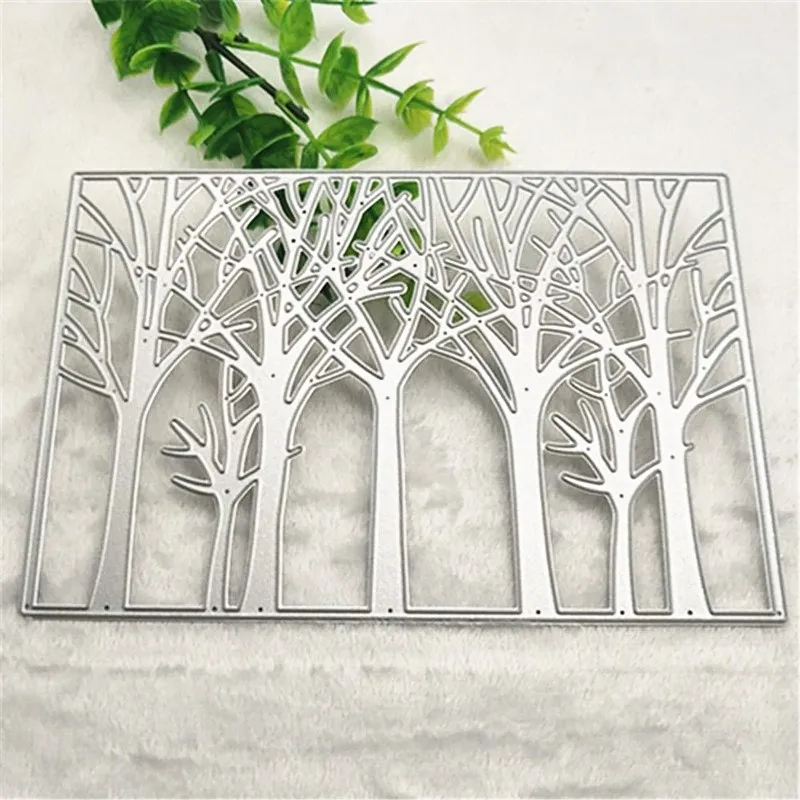 Nice Tree Cutting Dies background Metal Stencils For Card Making Decorative Embossing Suit Paper Cards Stamp DIY | Дом и сад