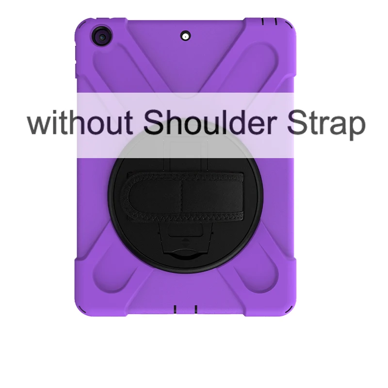 purple ST Чехол для iPad 10,2 дюймов детский безопасный сверхмощный вращающийся ремешок/подставка с плечевым ремнем для iPad 7-го поколения - Цвет: purple ST