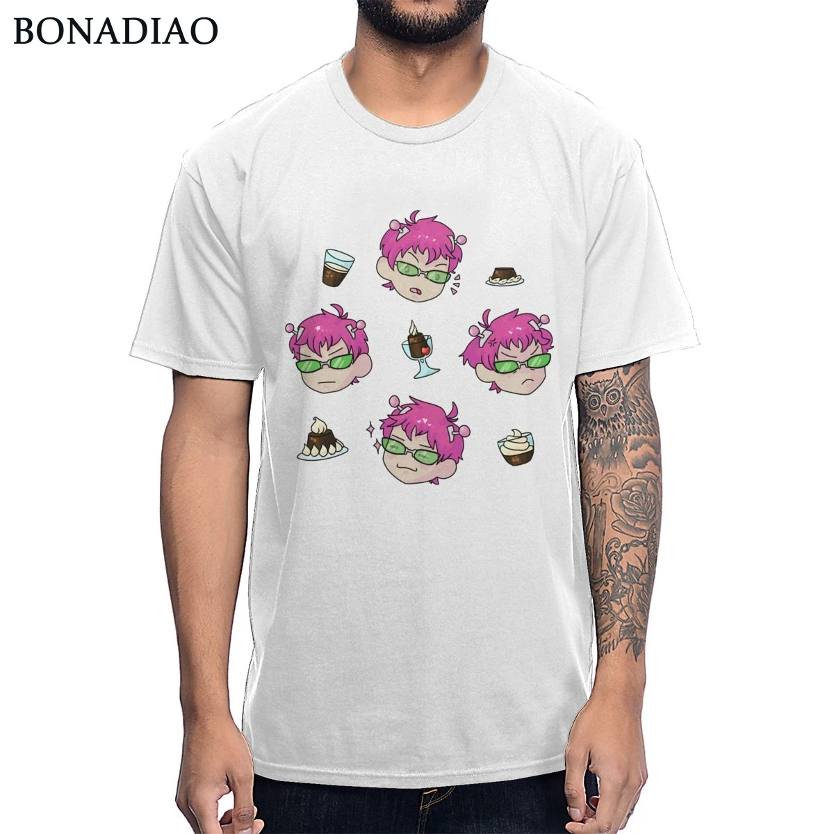 Rock Roll Custom For Men Disastrous Life Of Saiki K Cake Tee Shirt Soft Cotton Unique Design T |