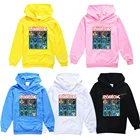 Детская толстовка Roblox, осенняя толстовка с капюшоном, пуловер с мультяшным принтом для мальчиков и девочек, рубашка с длинным рукавом, Детская осенняя одежда, топы