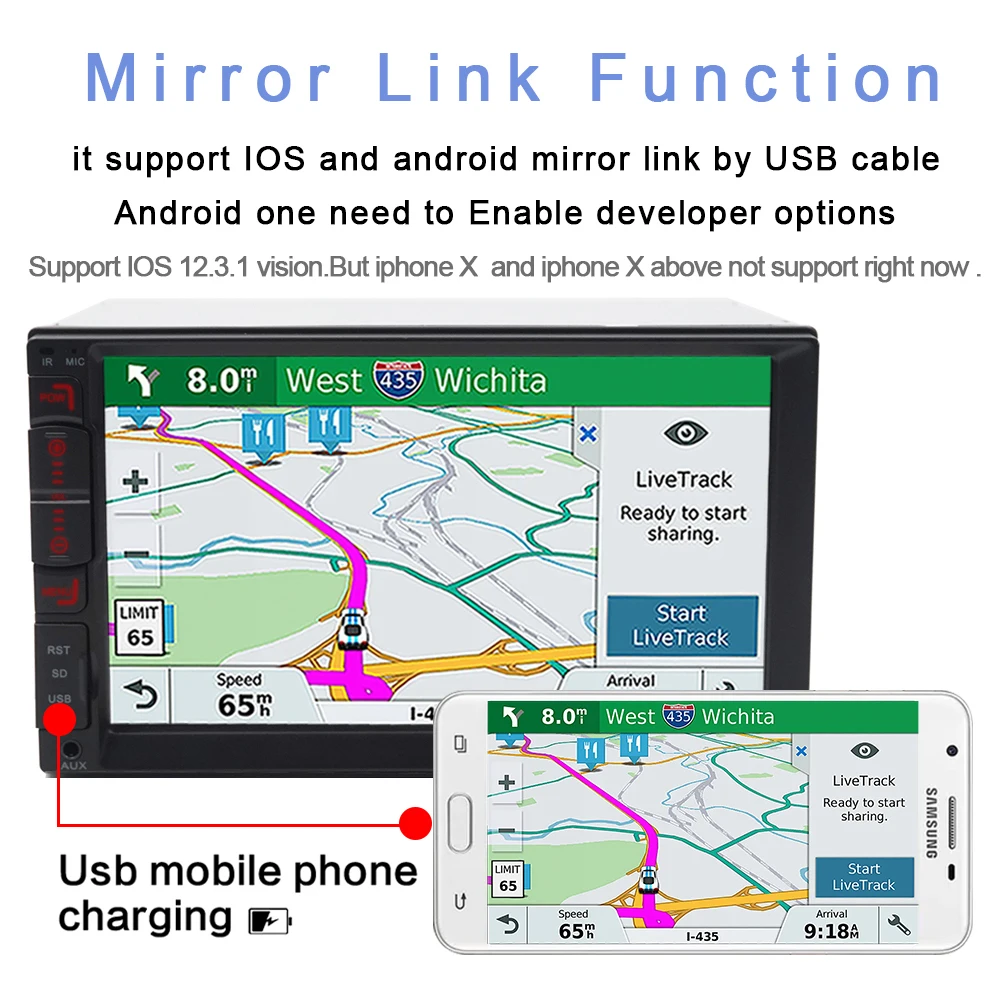 Авторадио 7 сенсорный экран MP4 / MP5 универсальный автомобильный радиоприемник USB
