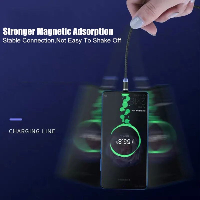 2.4A Магнитный usb кабель Micro USB Type C для быстрой зарядки магнит зарядное устройство