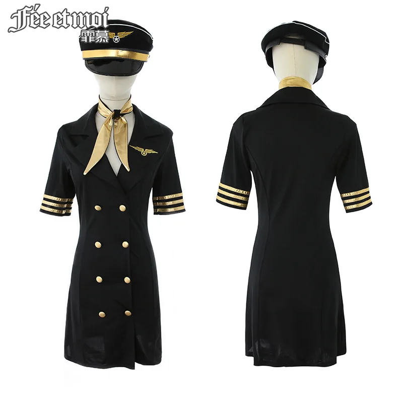 

Fee Et Moi Sexy Lingerie Sexy Captain Stewardess Uniform Super Coquettish Temptation Free off Pajamas Passion Bed Suit 7044