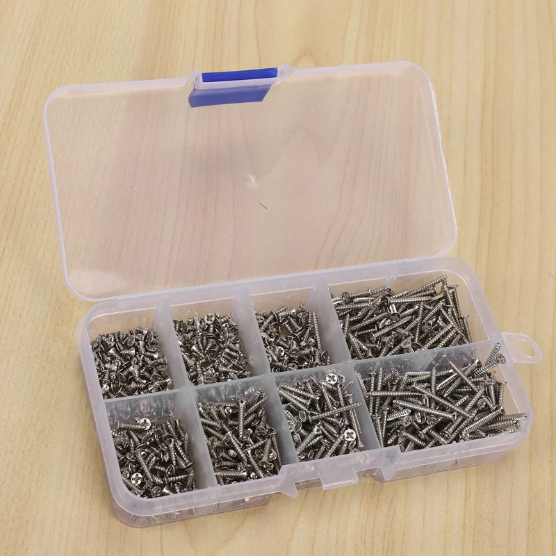 800 шт. Нержавеющая сталь саморез ассортимент винтов комплект входит фиксирующая