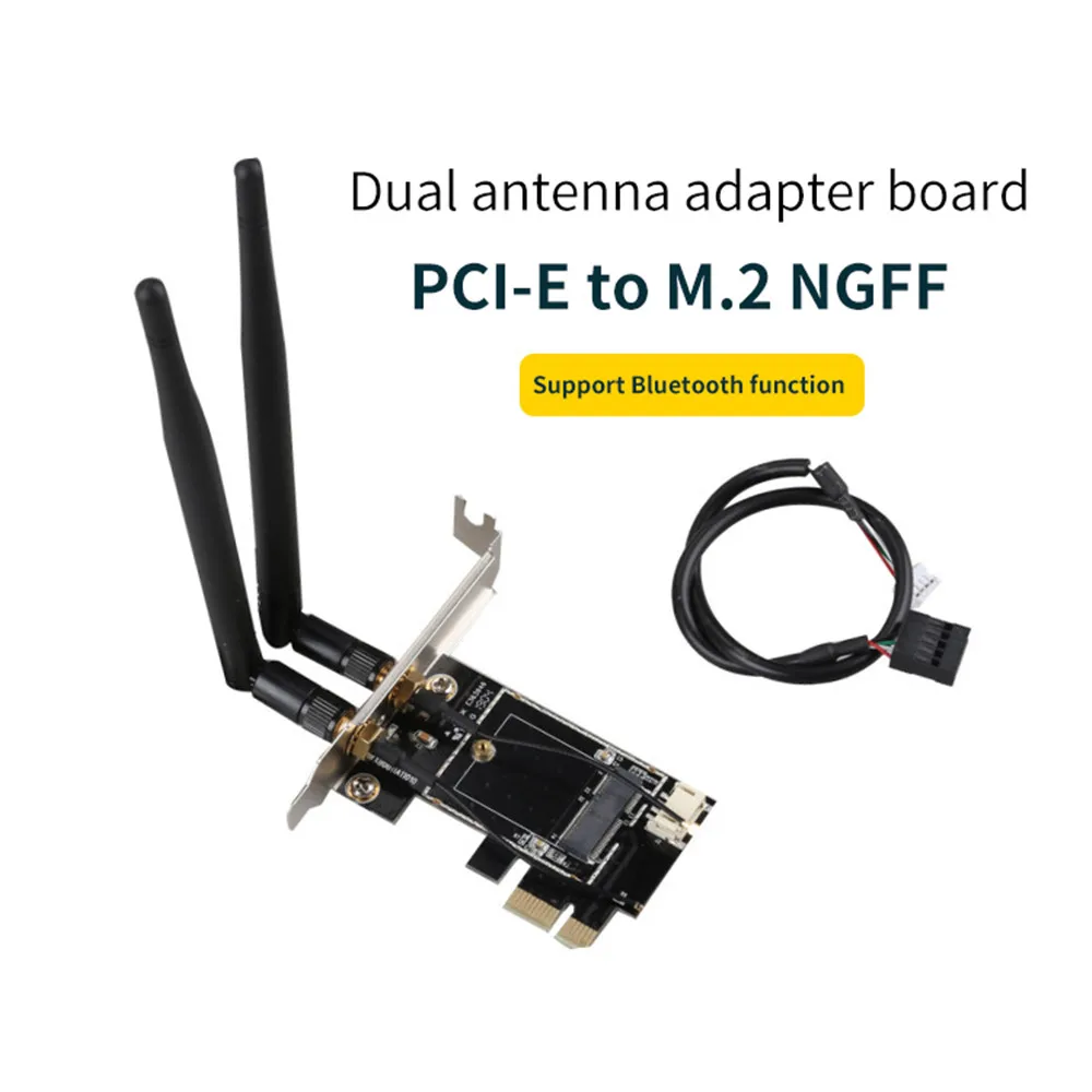 

Новая беспроводная Bluetooth Wi-Fi сетевая карта с 2 антеннами PCI-E к M.2 NGFF Wi-Fi Расширительная карта PCI-E Wi-Fi адаптер для настольного ПК