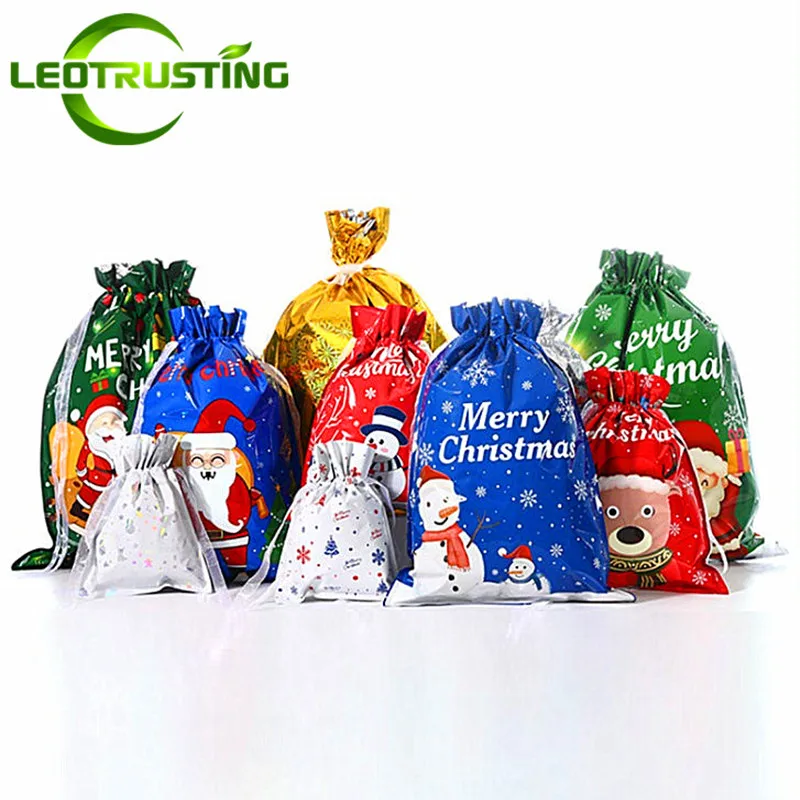 

50 шт., пластиковые пакеты на шнурке для упаковки снеговика и сахара