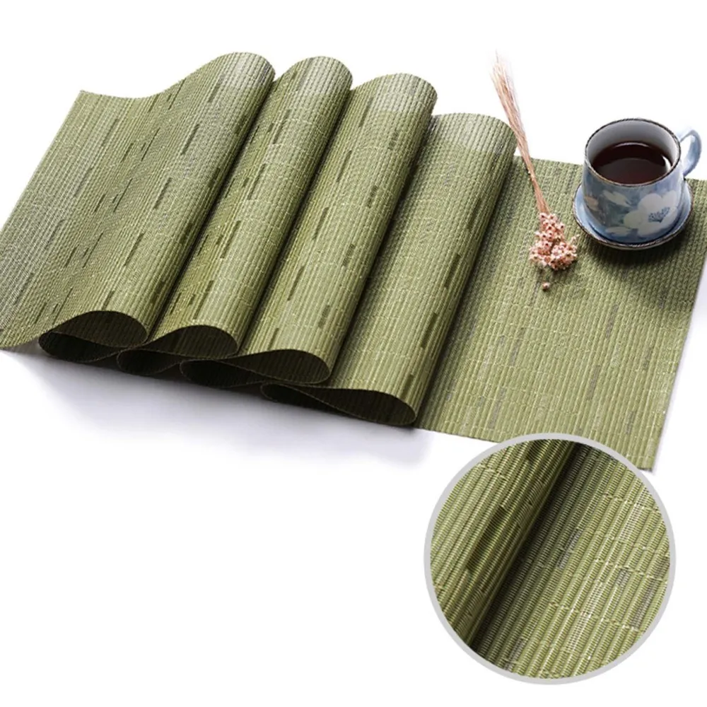 

Decoration American Home 180cm Anti-mildew Simple Dining 180*30cm Washable Crossweave Woven European PVC Table Mats