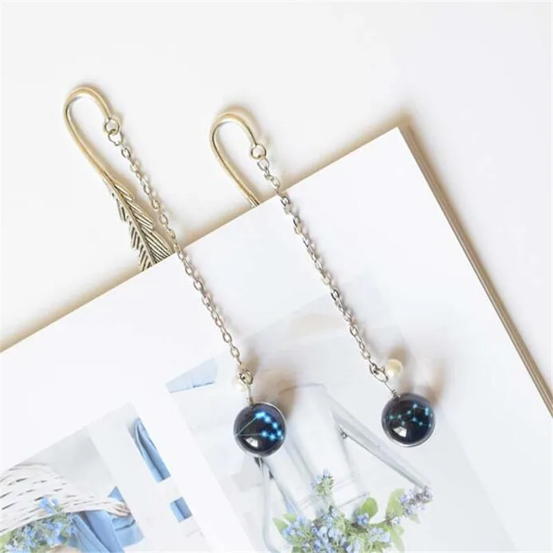 15 мм двенадцать созвездий светящиеся закладки звезды металлические перьевые для